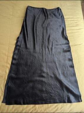 COS Black Satin Bias Slit Maxi Skirt Size 6